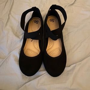 SO Black Flats with straps